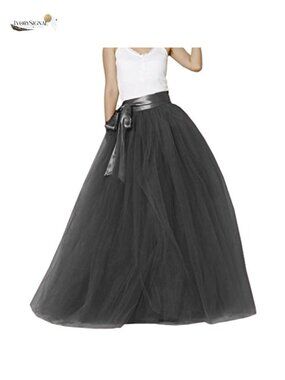 Womens Long Tutu Tulle Skirt Full High Rise Layered Party Evening